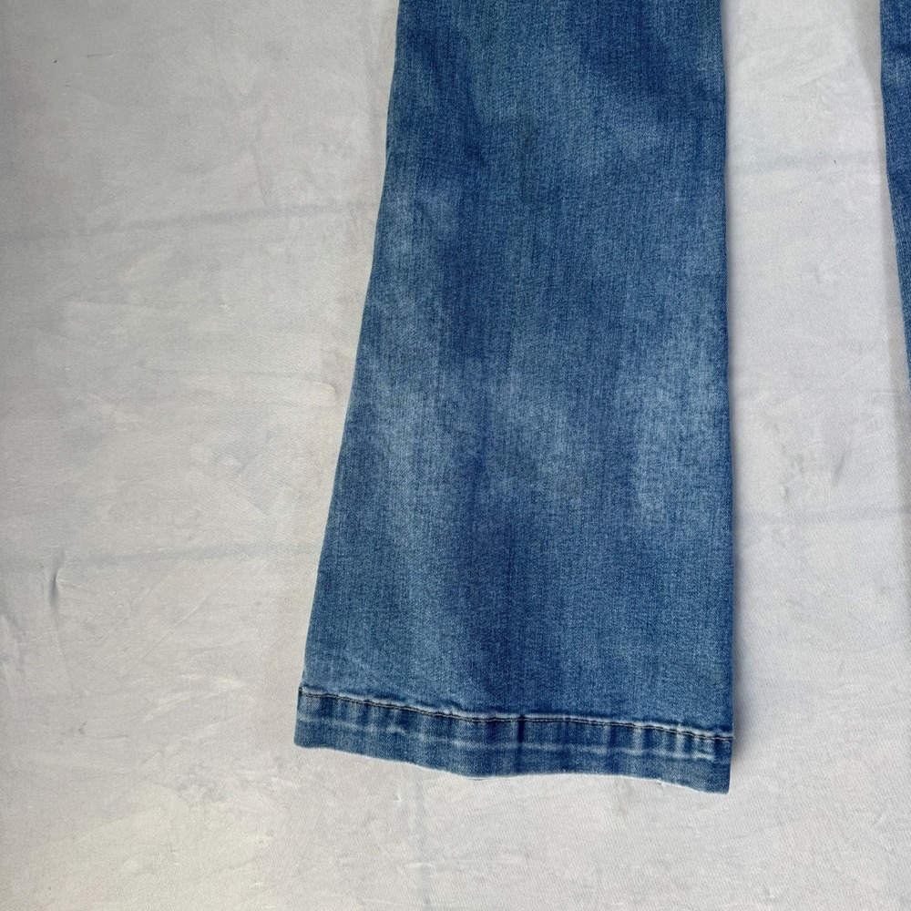 American Eagle Outfitters Womens Flared Jeans Blue Denim Super Low Rise Comfy 4 - Picture 9 of 16